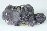 Purple Cubic Fluorite on Ferberite - Yaogangxian Mine #185621-1